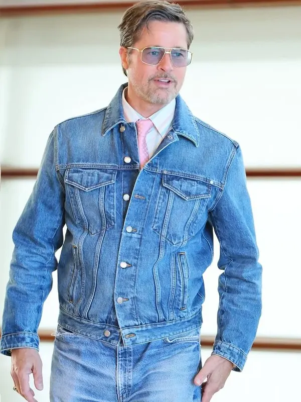 Brad Pitt San Sebastián Film Festival Denim Jacket
