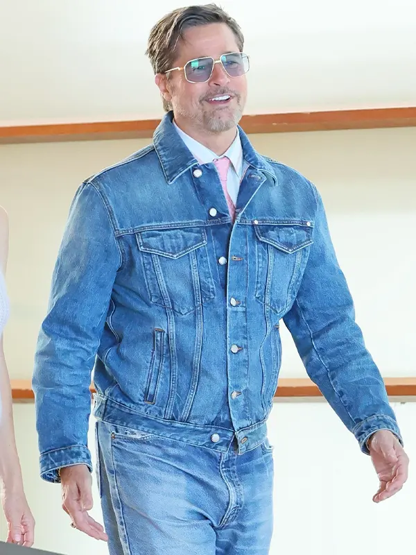 Brad Pitt San Sebastián Film Festival Denim Jacket - Image 2