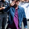 Brad Pitt blue suede jacket