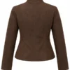 Brown Collarless Jacket