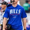 Buffalo Bills Head Coach Joe Brady Royal Blue Short-sleeve Hooded T-shirt