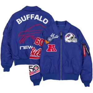 Buffalo Bills New Era x Alpha Industries Royal MA-1 Bomber Jacket