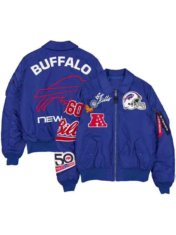 Buffalo Bills New Era x Alpha Industries Royal MA-1 Bomber Jacket