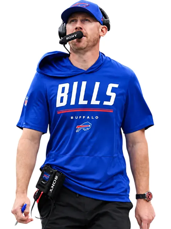 Joe Brady Buffalo Bills Short-sleeve Hooded T-shirt - Image 4
