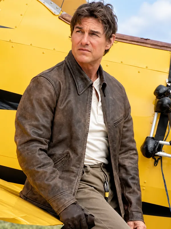 Digger 2026 Tom Cruise Distressed Leather Jacket