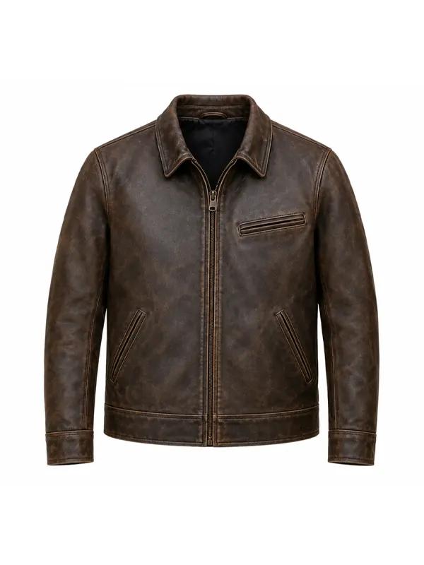 Digger 2026 Tom Cruise Distressed Leather Jacket - Image 2