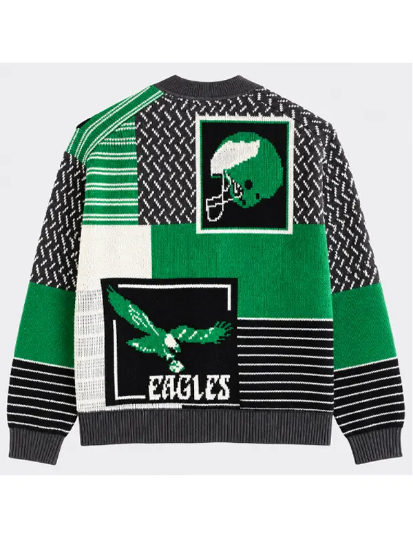 Eagles patchwork cardigan