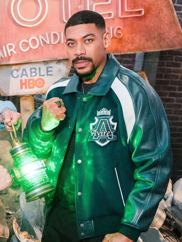 Lanterns John Stewart green varsity jacket
