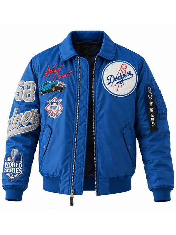 Los Angeles Dodgers New Era x Alpha Industries Royal MA-1 Full-Zip Bomber Jacket