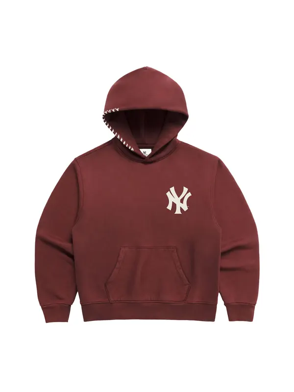 MLB Yankees washed fleece hoodie brown
