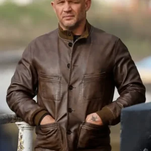 Mobland S02 Tom Hardy Brown Leather Jacket