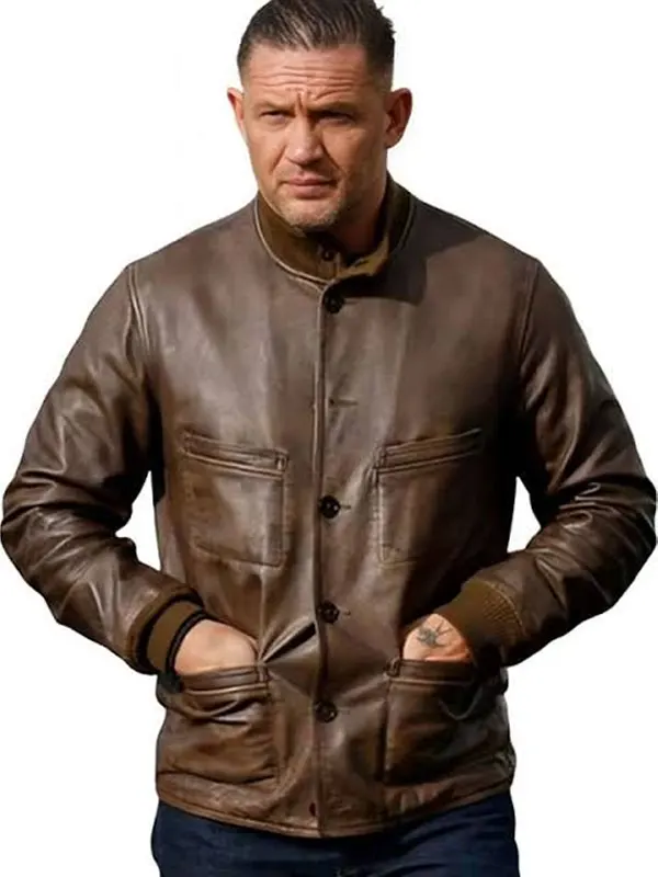 Mobland S02 Tom Hardy Leather Jacket Brown