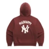 New York Yankees Washed Fleece Hoodie - Maroon