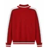 Outer Banks S5 Drew Starkey Red Knitted Bomber Jacket