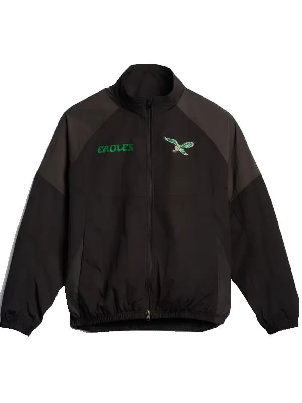Philadelphia Eagles Black Nylon Oversized Track Jacket 2026