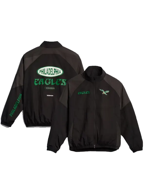 Philadelphia Eagles Black Nylon Track Jacket