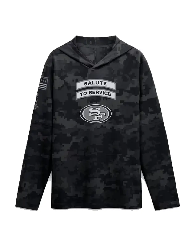 San Francisco 49ers 2026 Salute to Service Sideline Hooded Top