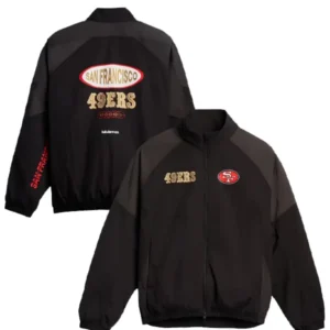 San Francisco 49ers black nylon track jacket