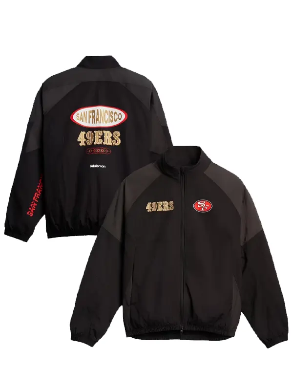 San Francisco 49ers black nylon track jacket