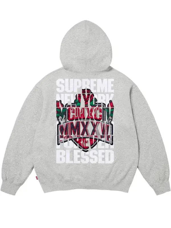 Supreme Blessed Appliqué Zip up Hoodie - Image 4