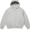 Supreme Blessed Appliqué zip up hoodie grey