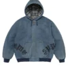 Supreme Leather Applique Hooded Work Jacket