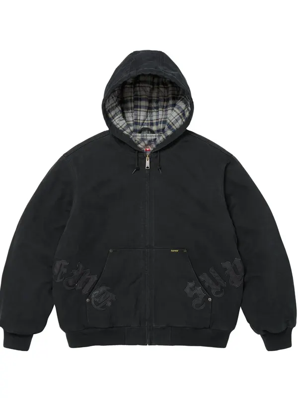 Supreme Leather Appliqué Jacket Black