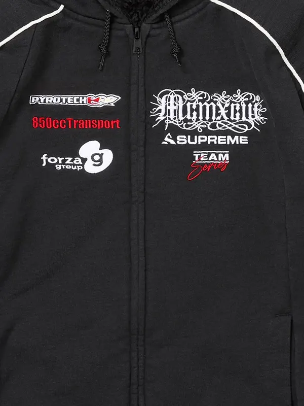 Supreme Racing Lined Zip Up Hooded Sweatshirt - Image 3