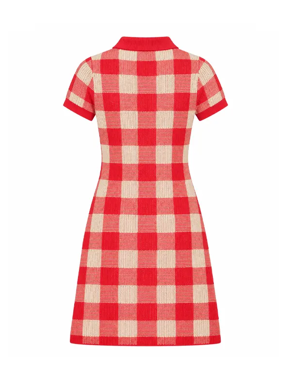 Taylor Swift Checkered Polo Dress Red