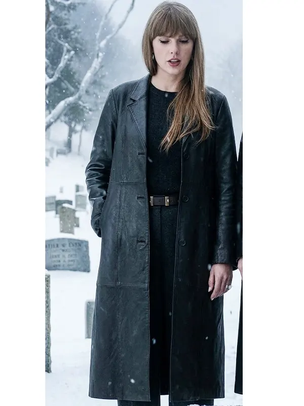 Taylor Swift Patient Zero Black Leather Coat