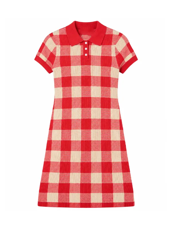 Taylor Swift Red Checkered Polo Dress