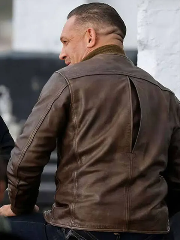 Tom Hardy Mobland S02 Harry Da Souza Brown Bomber Leather Jacket