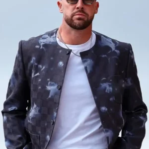 Travis Kelce Embellished Collarless Jacket