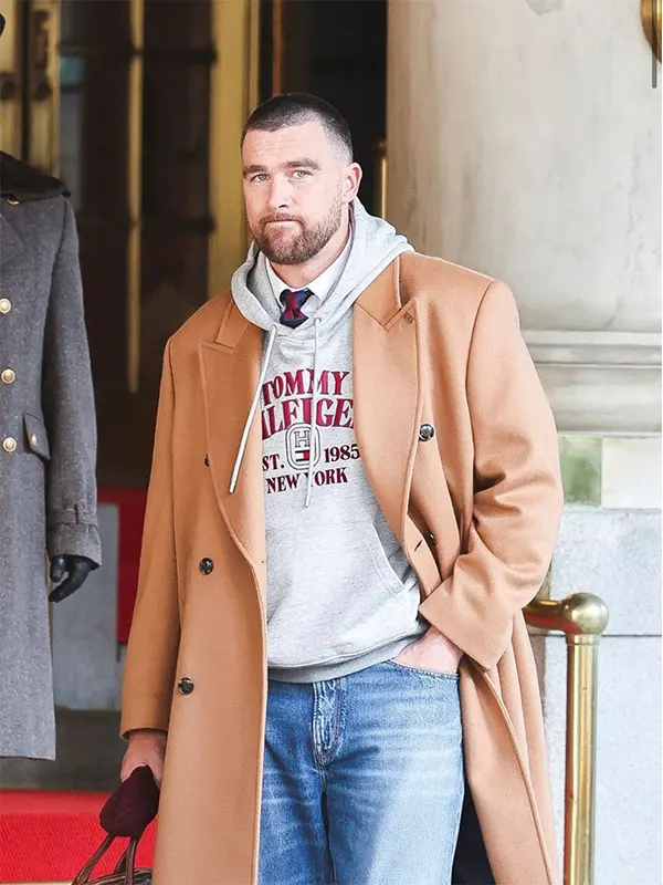 Travis Kelce NYC Brown Trench Coat