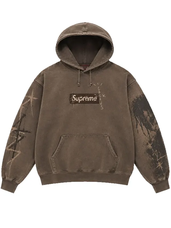 Travis Scott x Supreme Box Logo Brown Hoodie