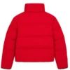 Women's Red Cropped down Jacket