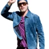 Brad Pitt San Sebastián Film Festival Blue Suede Jacket - Image 4
