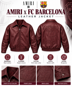 AMIRI x FC Barcelona Leather Jacket