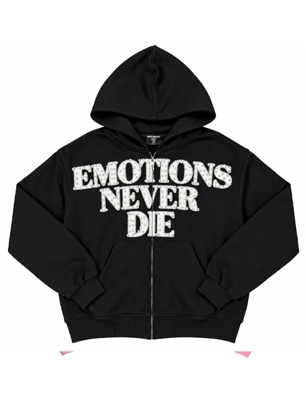 Black ‘End’ Rhinestone hoodie