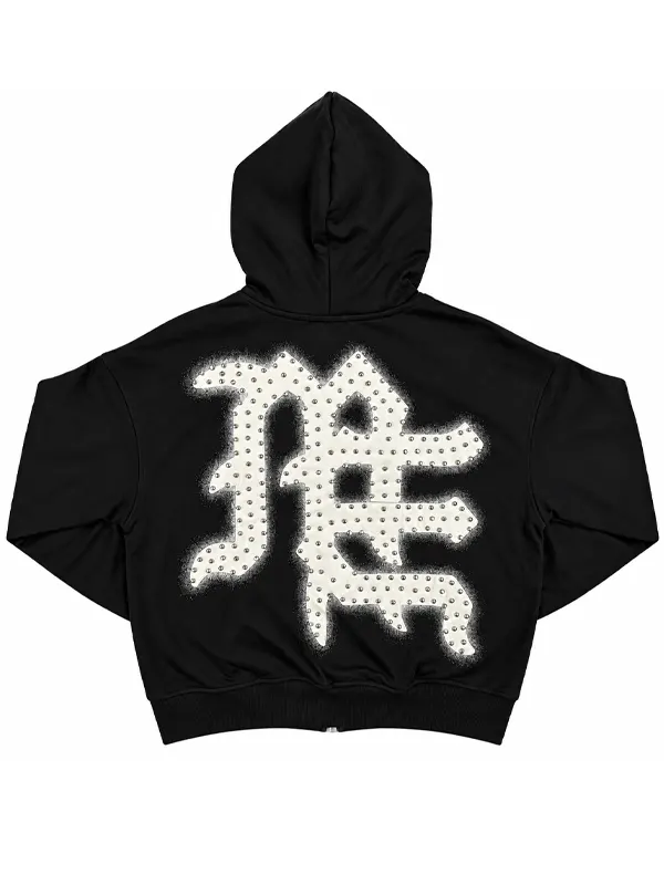 Mixed Emotion End Rhinestone Hoodie