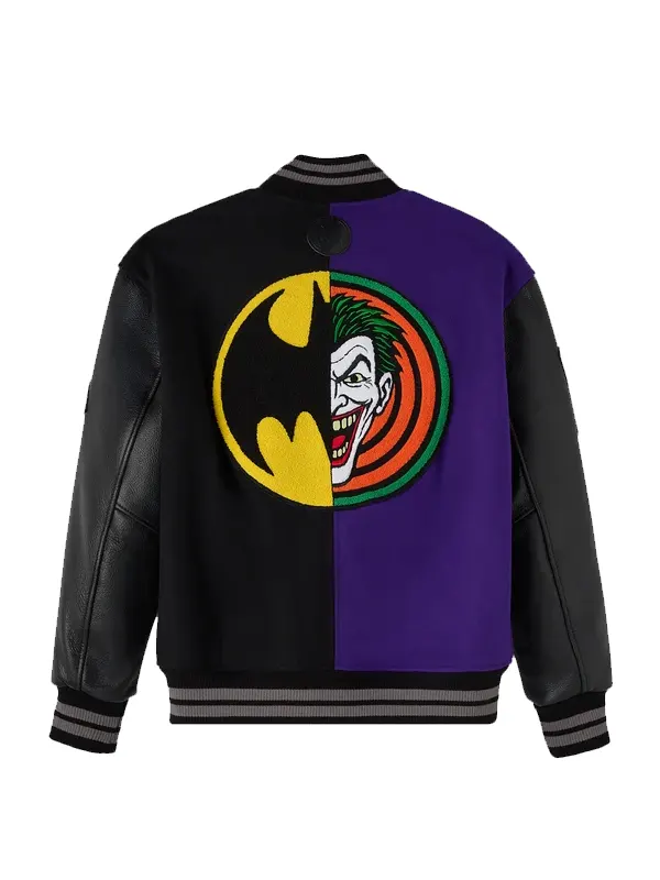 OVO Batman x The Joker Split Varsity Jacket Black