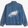 Philadelphia Eagles Oversized Denim Jacket 2026 Blue