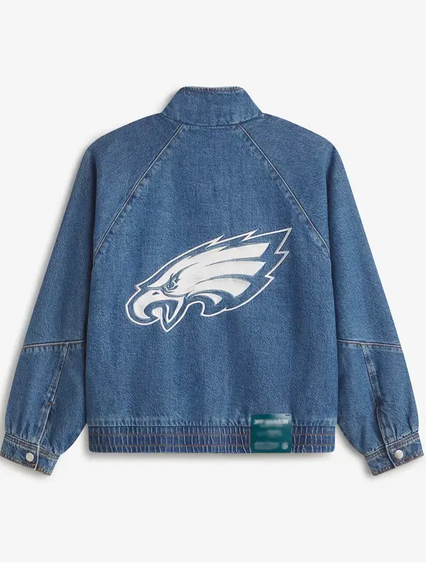 Philadelphia Eagles Oversized Denim Jacket 2026 Blue