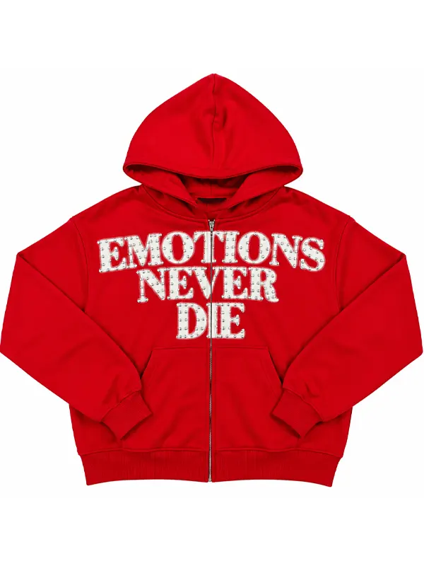 Mixed Emotion End Rhinestone Hoodie - Image 3
