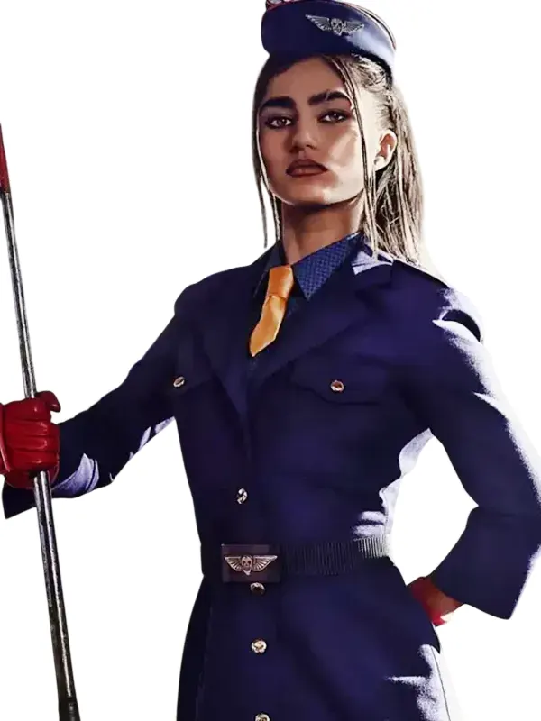 Street Fighter 2026 Juli Rayna Vallandingham Blue Cotton Coat