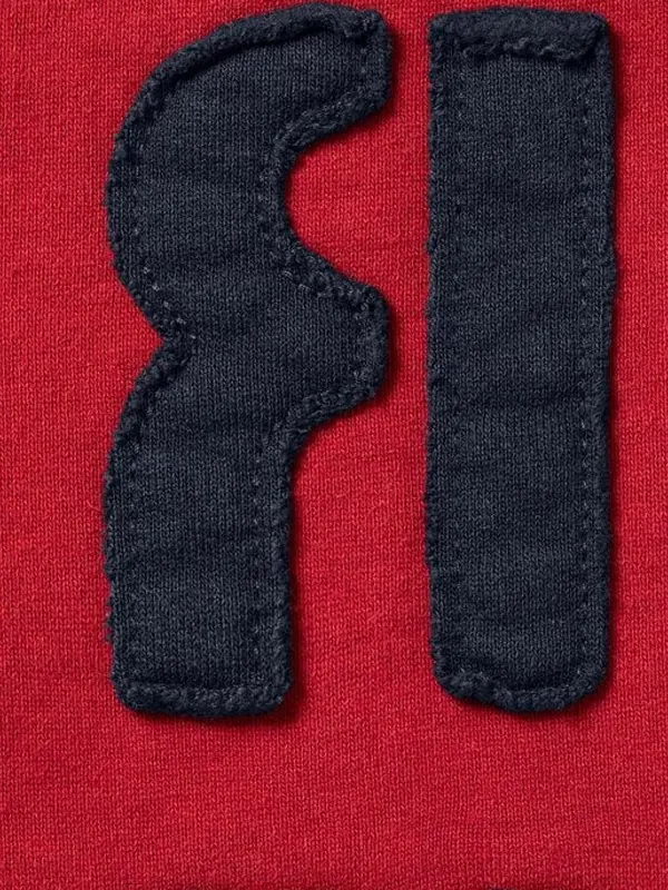 Supreme box logo Mirrored Appliqué hoodie red