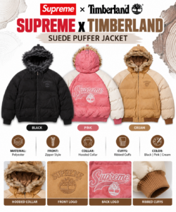 Supreme x Timberland Suede Puffer Jacket