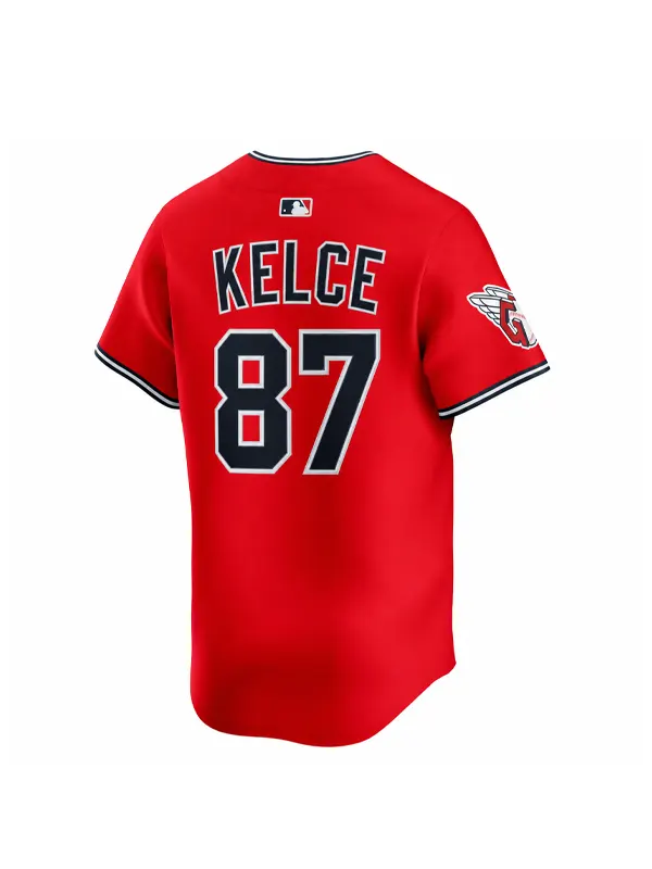 Travis Kelce Cleveland Guardians Red Alternate Jersey - Image 4