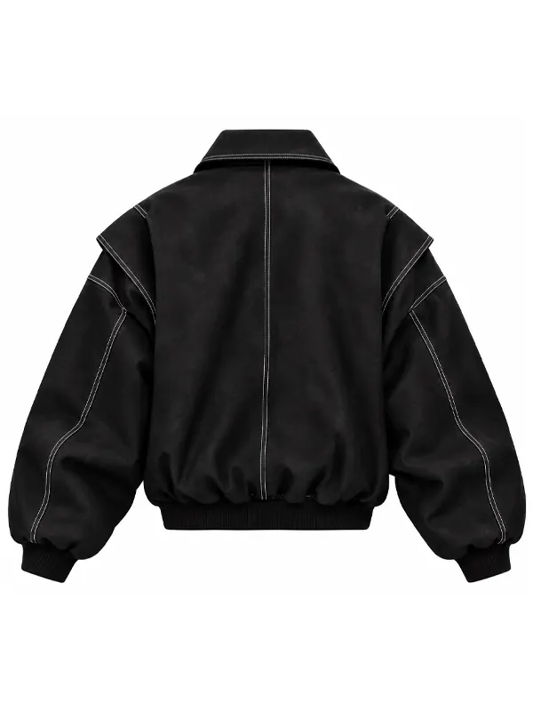 Women Oversized Red Bomber Jacket