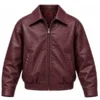 burgundy leather jacket